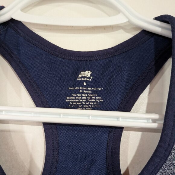 New Balance Space Dye Sports Bra White Navy Blue Size Small - Picture 3 of 4